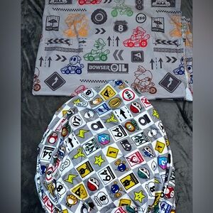 Super Mario Bros Nintendo Mario Kart Gray Full Flat & Fitted Sheet Set